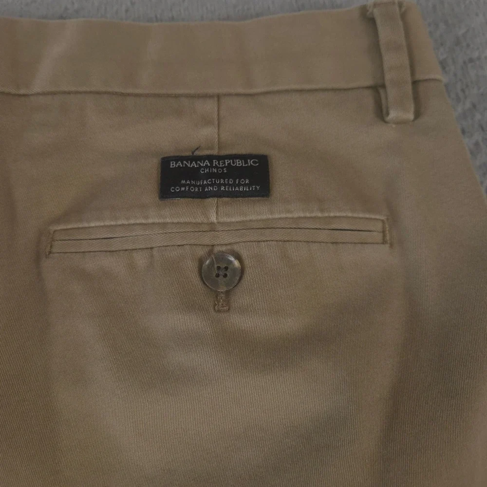 Banana Republic Pants Mens 34x32 Tan Slim Rapid Movement Chino Stretch Cotton